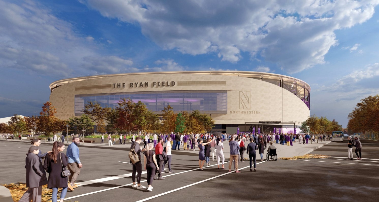 A rendering showing the new Ryan Field Stadium